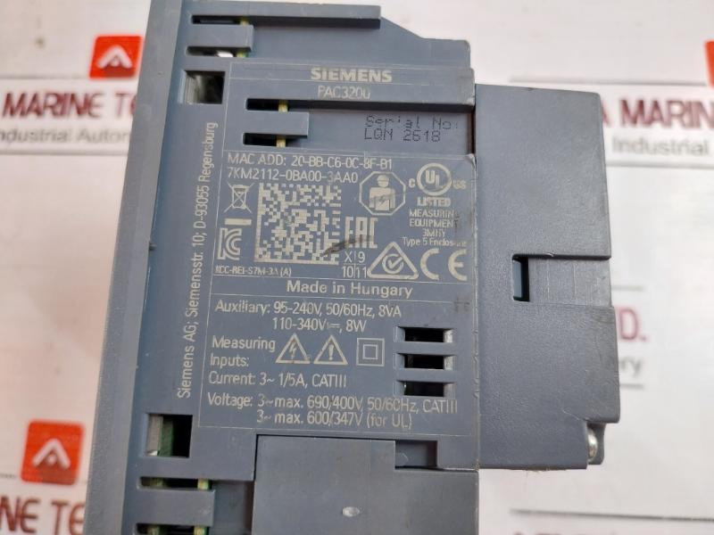 Siemens 7Km2112-0Ba00-3Aa0 Sentron Pac3200 Power Meter 95-240V