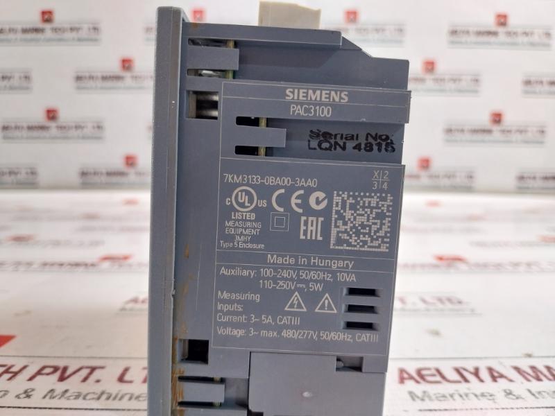 Siemens 7Km3133-0Ba00-3Aa0 Sentron Pac3100 Power Monitoring Device 100-240V 50/60Hz 10Va