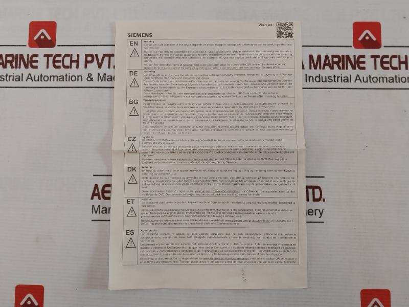 Siemens 7Mf0300-1Qf01-5Sf2-z Pressure Transmitter A5E35435362 4-20Ma Hart 10.5-45V