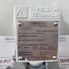 Siemens Sitrans P 7Mf2403-1Ea20-3Ab6-z Pressure Transmitter 4-20 Ma Ip66