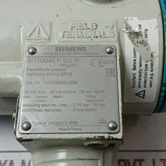 Siemens 7Mf4033-1Dy10-2Pc6 Transmitter For Pressure Dc 10.5-45V 4-20 Ma Hart&nbsp;