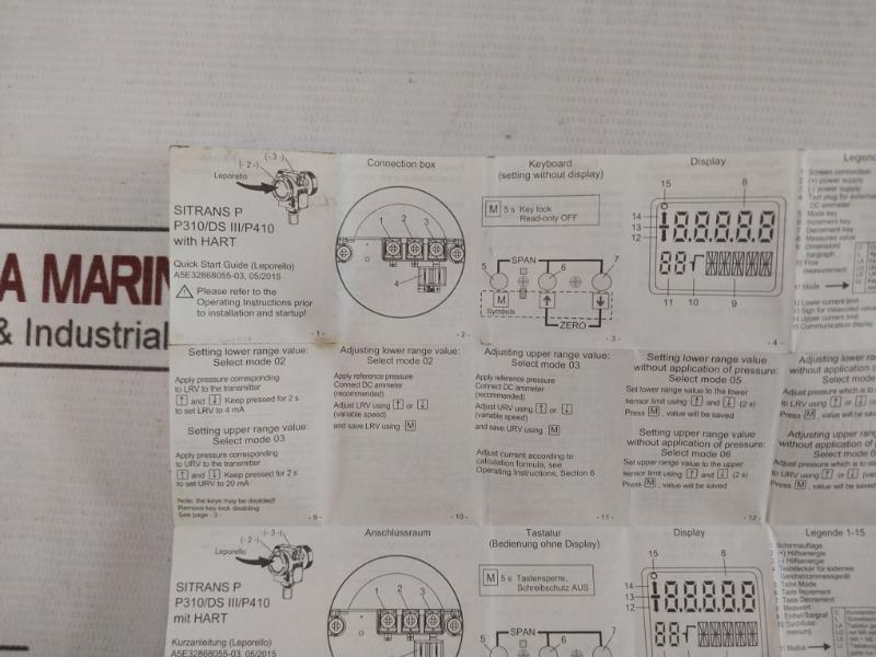 Siemens 7Mf4033-1Ea10-2Ac7-z Transmitter For Pressure Dc 10.5-45V 4-20Ma Hart