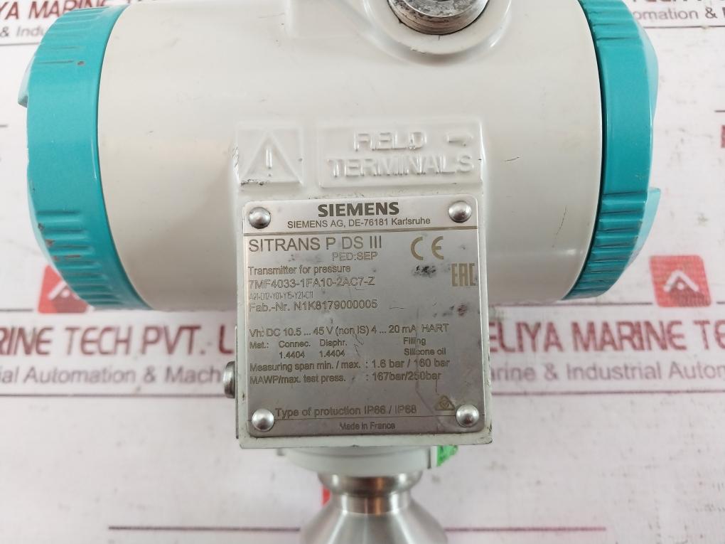 Siemens 7Mf4033-1Fa10-2Ac7-z Transmitter For Pressure N1K8179000005 A5E31200105