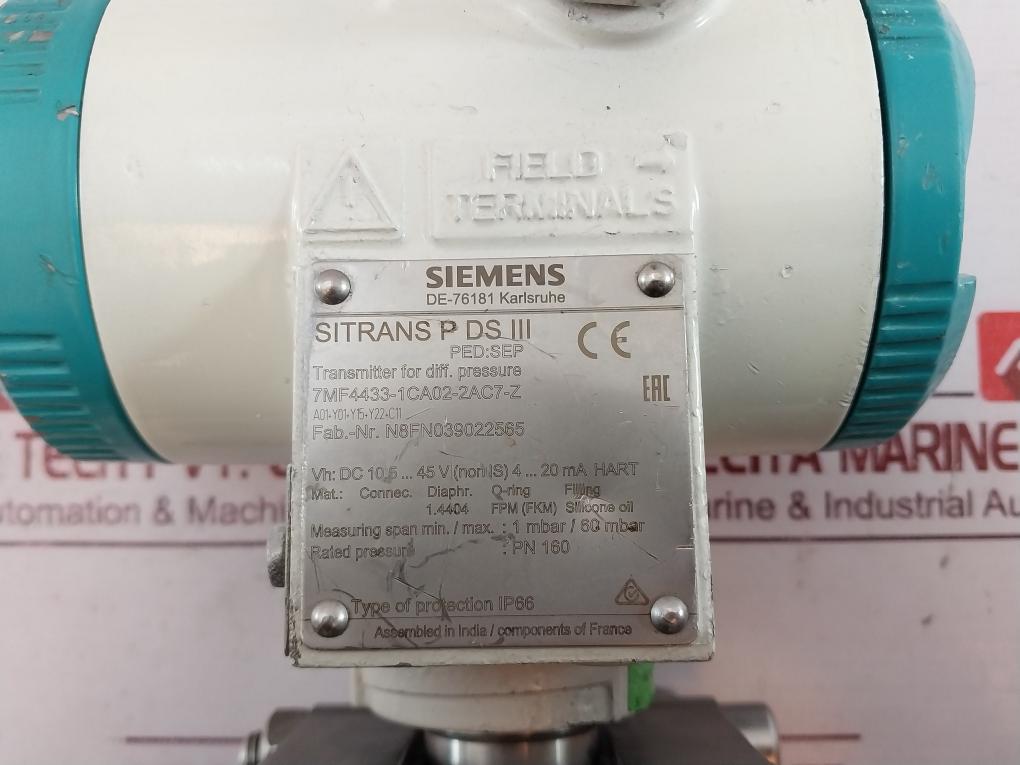 Siemens Sitrans P Ds Iii 7Mf4433-1Ca02-2Ac7-z Differential Pressure Transmitter A5E31200105