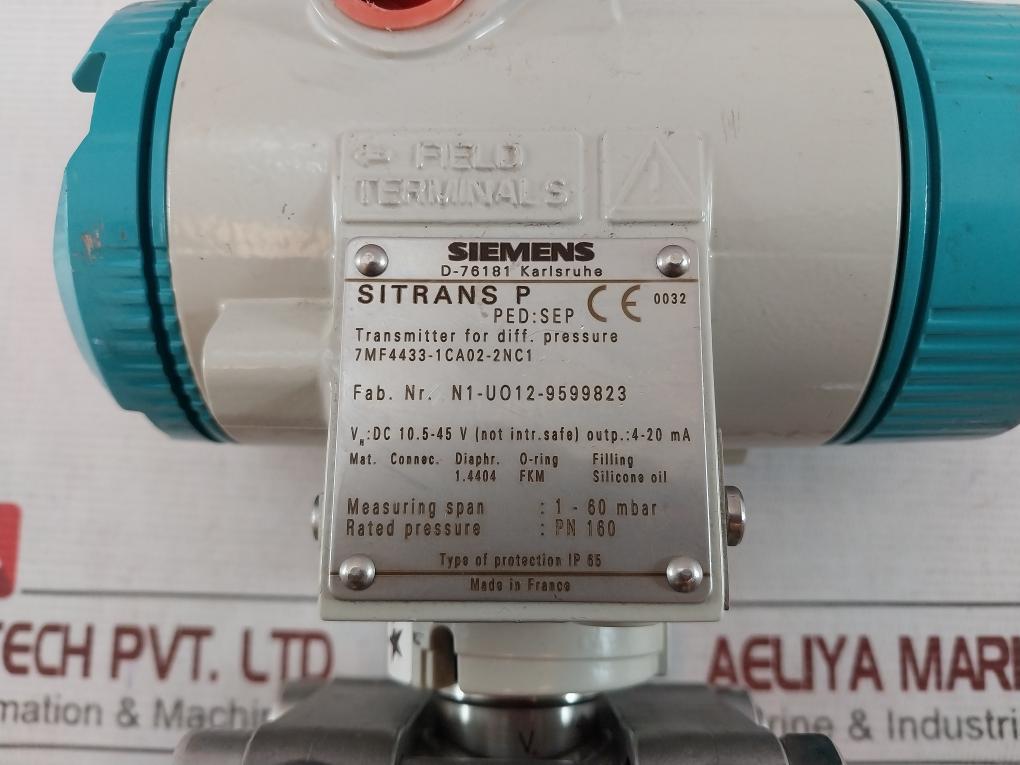 Siemens 7Mf4433-1Ca02-2Nc1 Differential Pressure Transmitter 4-20Ma 30V 100Ma 0.