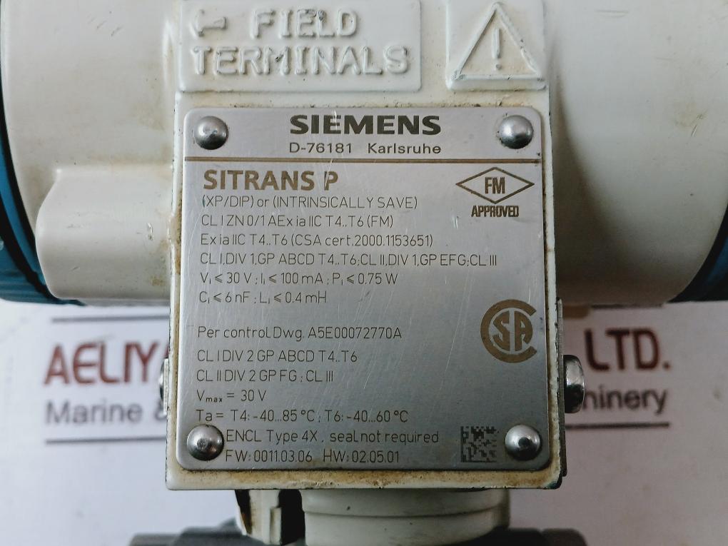 Siemens 7Mf4433-1Ca02-2Nc1 Sitrans P Differential Pressure Transmitter