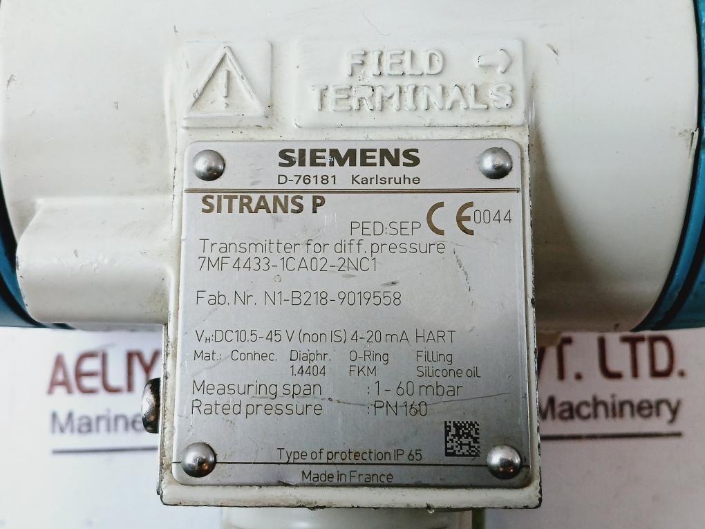 Siemens 7Mf4433-1Ca02-2Nc1 Sitrans P Differential Pressure Transmitter