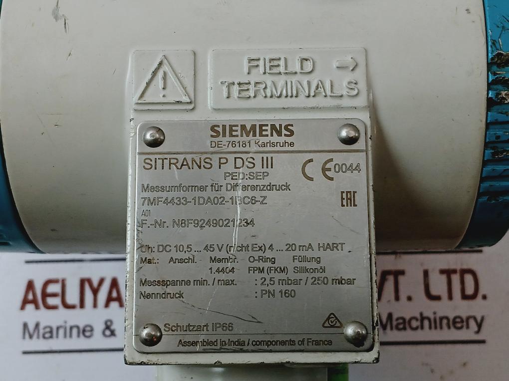 Siemens Sitrans P Ds III 7Mf4433-1Da02-1Bc6-z Differential Pressure Sensor