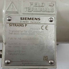 Siemens 7Mf4433-1Da02-2Ac1 Differential Pressure Transmitter 25-250 Mbar