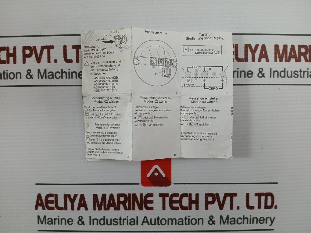 Siemens 7Mf4433-1Da02-2Ac1 Differential Pressure Transmitter 25-250 Mbar