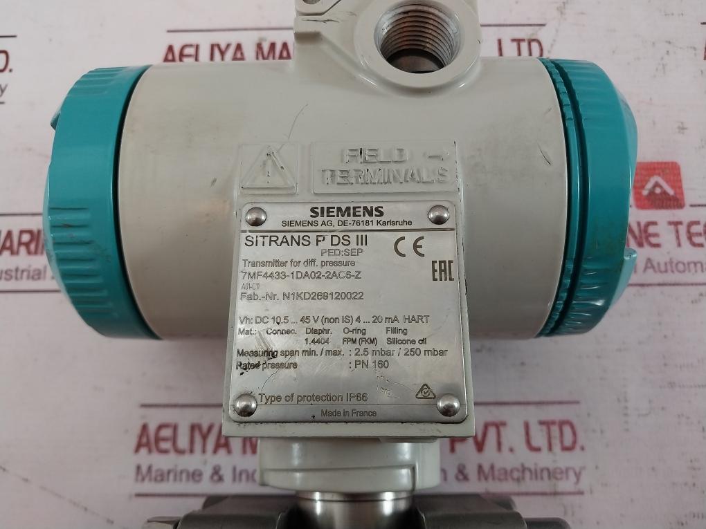 Siemens 7Mf4433-1Da02-2Ac6-z Transmitter For Differential Pressure Pn 160