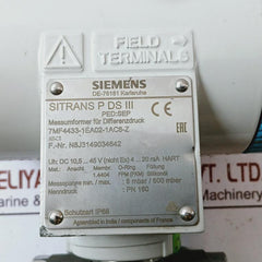 Siemens Sitrans P Ds Iii 7Mf4433-1Ea02-1Ac6-z Differential Pressure Transmitter