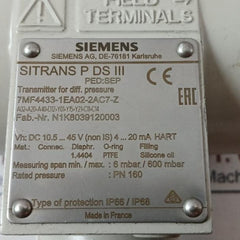 Siemens 7Mf4433-1Ea02-2Ac7-z Pressure Measurement Transmitter 4-20Ma Hart