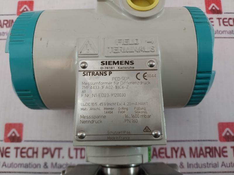 Siemens 7Mf4433-1Fa02-1Bc6-z Sitrans P Differential Pressure Transducer