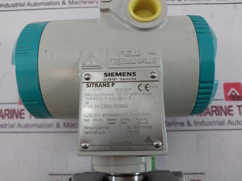 Siemens 7Mf4433-1Fa02-1Bc6-z Sitrans P Differential Pressure Transducer