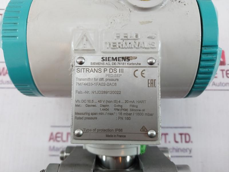 Siemens 7Mf4433-1Fa02-2Ac6 Sitrans Pds Iii Transmitter For Differential Pressure