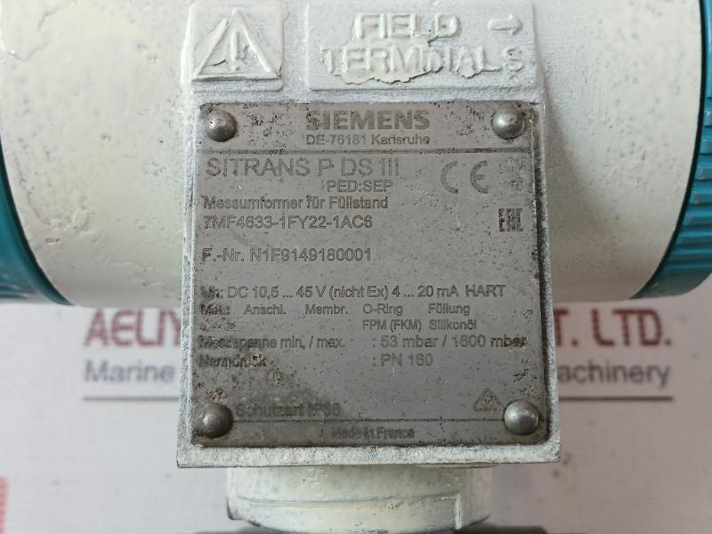 Siemens 7Mf4633-1Fy22-1Ac6 Transmitter For Level Measuring 4-20Ma Hart