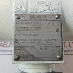 Siemens 7Mf4633-1Fy22-1Ac6 Transmitter For Level Measuring 4-20Ma Hart