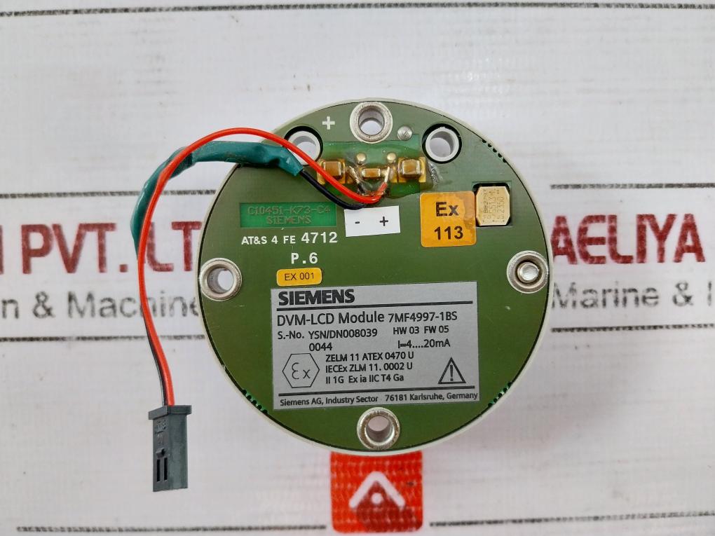 Siemens 7Mf4997-1Bs Digital Display For Sitrans Tf C10451-k73-c4