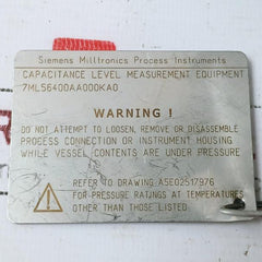 Siemens 7Ml56400Aa000Ka0 Cls20 Digital Capacitive Level Measurement Equipment
