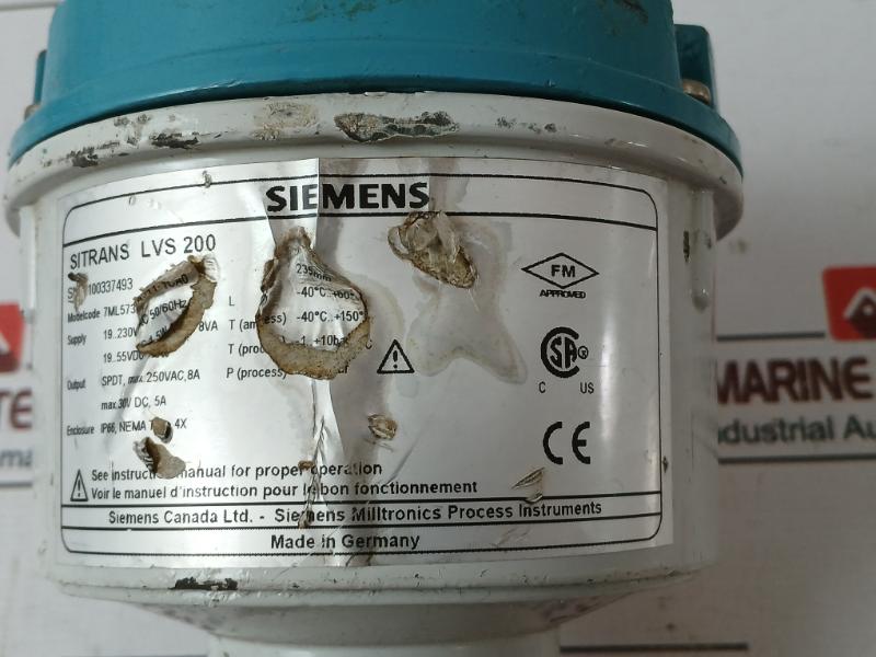 Siemens 7Ml5731-1Ab11-1Ca0 Vibrating Fork Point Level Switch 19-55Vdc 1.5W