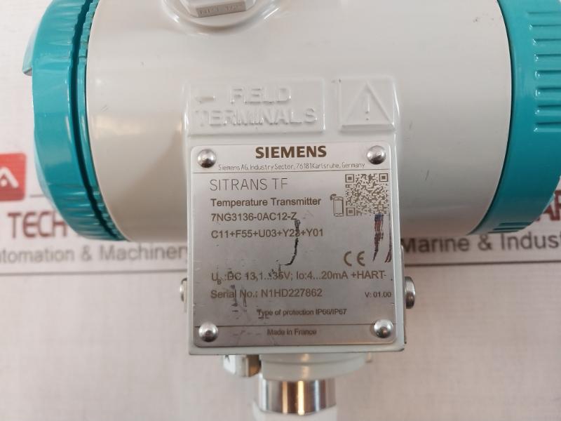 Siemens 7Ng3136-0Ac12-z Temperature Transmitter With Mounted Transmitter