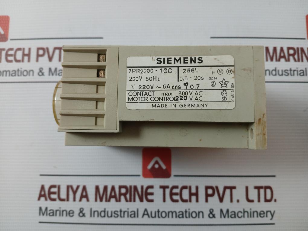 Siemens 7Pr2200-1Gc Time Delay Relay 220V 50Hz 220V-6A 0 5-20S Z56L 300V Ac