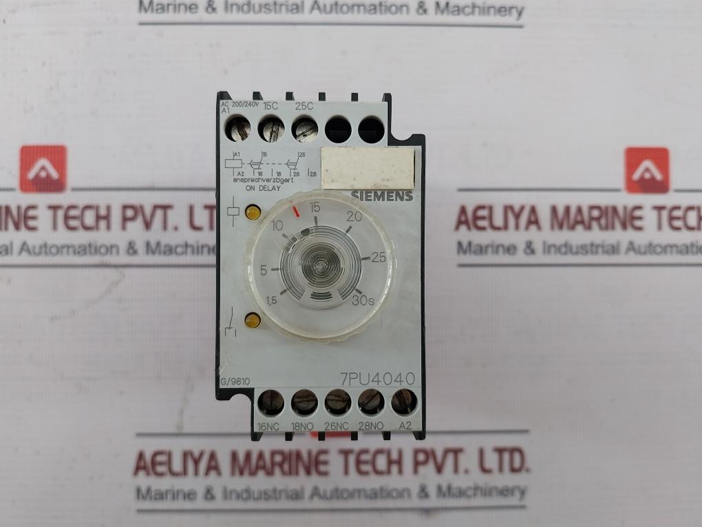 Siemens 7Pu4040-2Bn20 Time Delay Relay Ac 200/240V 50/60Hz G/9810 B300 R300