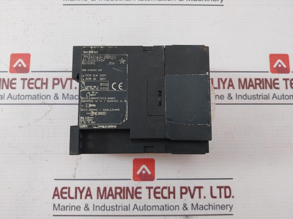 Siemens 7Pu4040-2Bn20 Time Delay Relay Ac 200/240V 50/60Hz G/9810 B300 R300