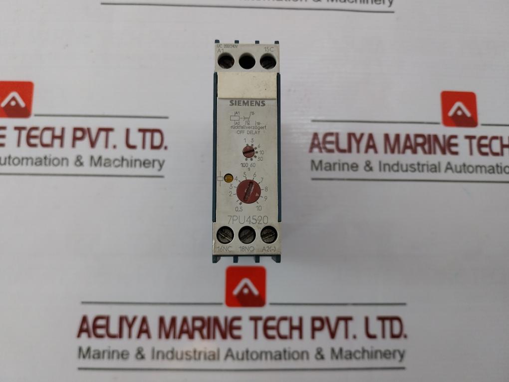 Siemens 7Pu4520-2An30 Timing Relay 50/60Hz 100S Ie Ac15 3A 230V Vde 0435/Iec 255