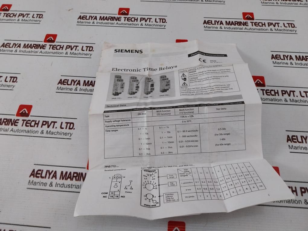 Siemens 7Pv0732-1Av20 Electronic Time Relay 20 To 240V Ac/Dc