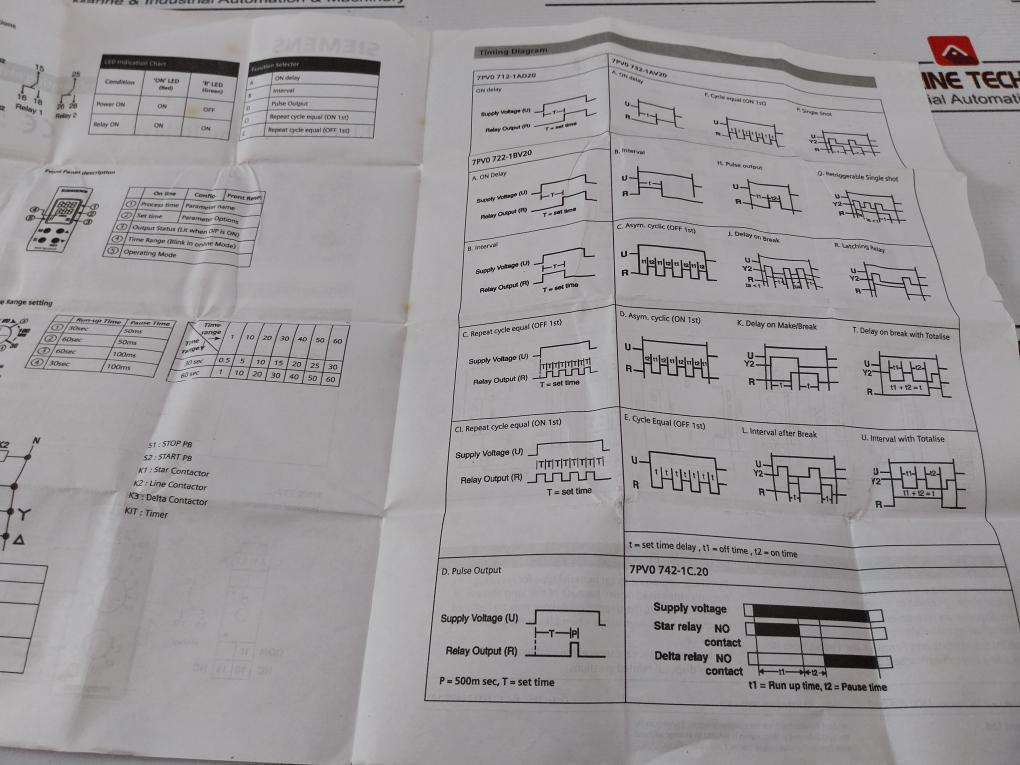 Siemens 7Pv0732-1Av20 Electronic Time Relay 20 To 240V Ac/Dc