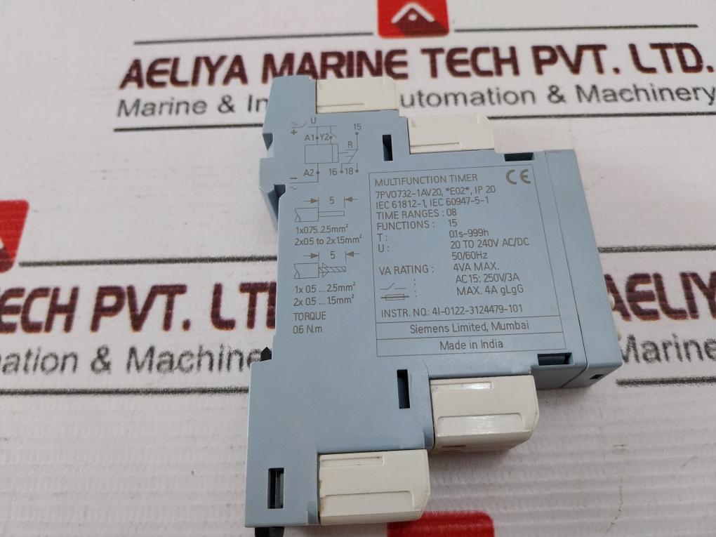 Siemens 7Pv0732-1Av20 Electronic Time Relay 20 To 240V Ac/Dc