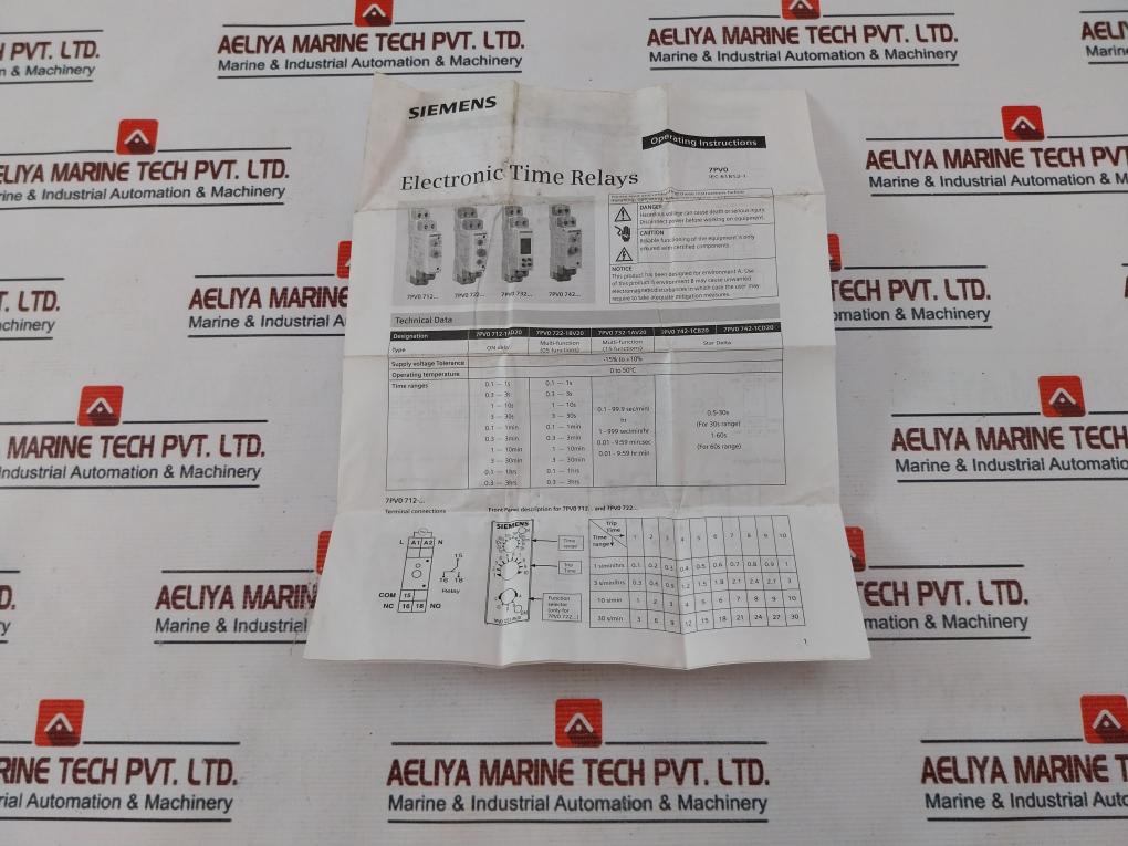 Siemens 7Pv0732-1Av20 Multifunction Timer 0.1S-999H Ip20