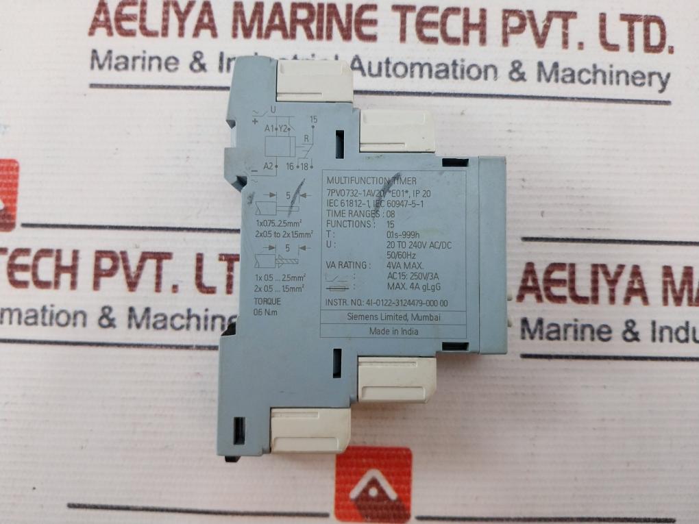 Siemens 7Pv0732-1Av20 Multifunction Timer 0.1S-999H Ip20