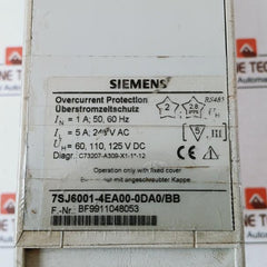 Siemens 7sj6001-4ea00-0da0/bb Overcurrent Protection Relay V02.11