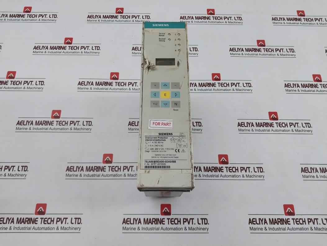 Siemens 7Sj6001-5Ea00-0Da0/Bb Overcurrent Protection Relay 240Vac (Not Working)