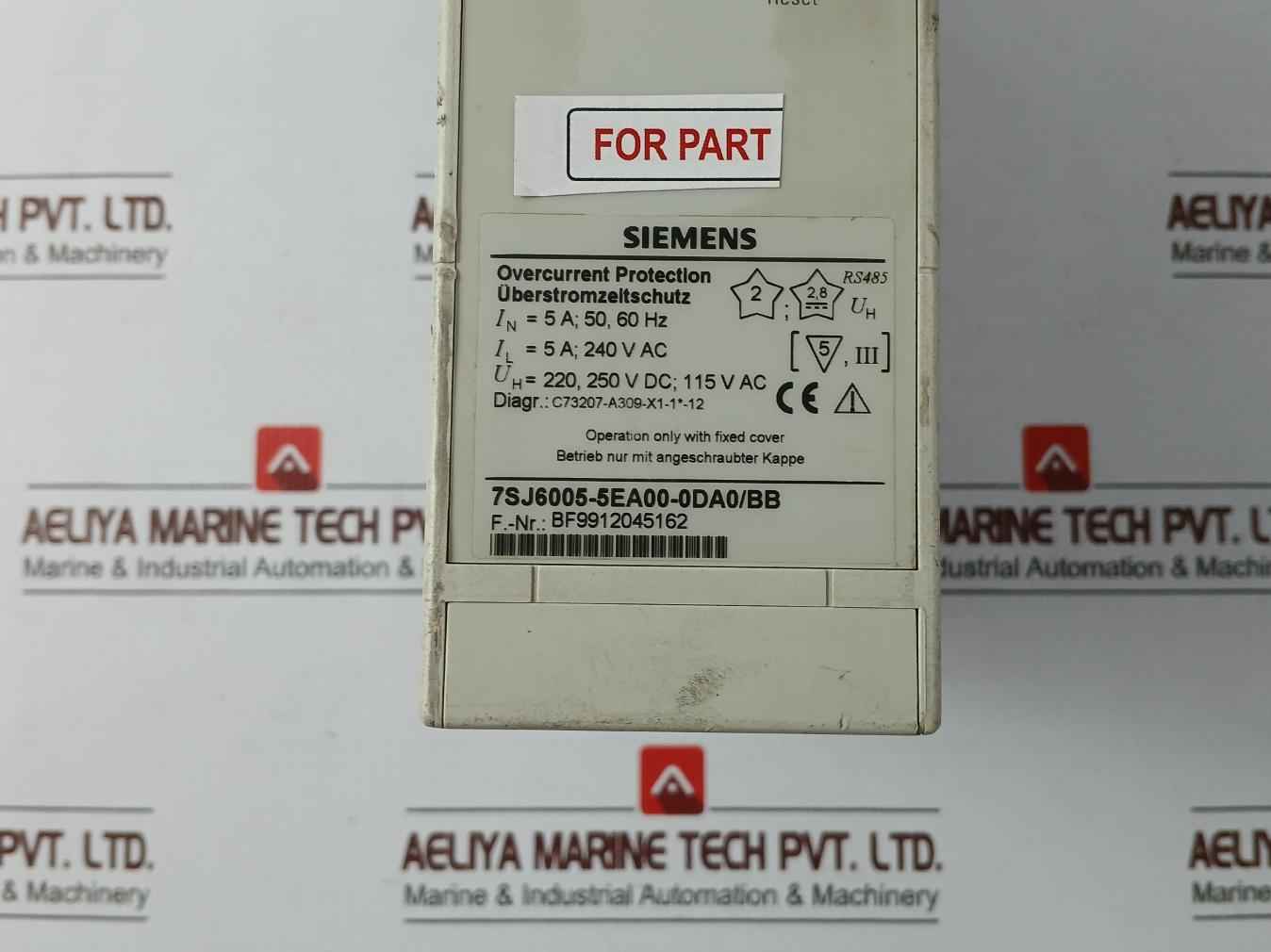 Siemens 7Sj6005-5Ea00-0Da0/Bb Overcurrent Protection Relay Rs485 (Not Working)