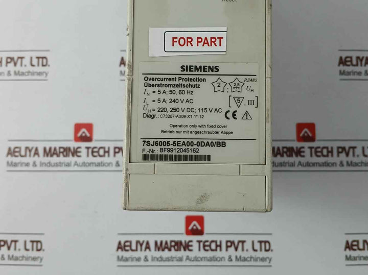 Siemens 7Sj6005-5Ea00-0Da0/Bb Overcurrent Protection Relay Rs485 (Not Working)