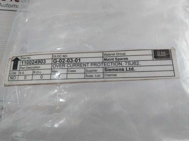 Siemens 7Sj62 7Sj6225-5Eb92-1Fd0/Ff Overcurrent Protection And Control Relay