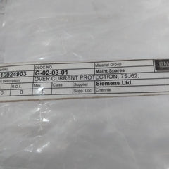 Siemens 7Sj62 7Sj6225-5Eb92-1Fd0/Ff Overcurrent Protection And Control Relay