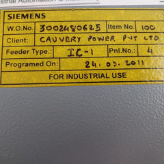Siemens 7Sj8031-5Eb90-1Fq0/Cc Overcurrent Protection Relay 5A/240V Ac