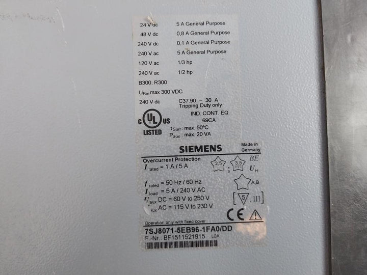 Siemens Variable Speed Inverter Drive 7Sj8071-5Eb96-1Fa0/Dd