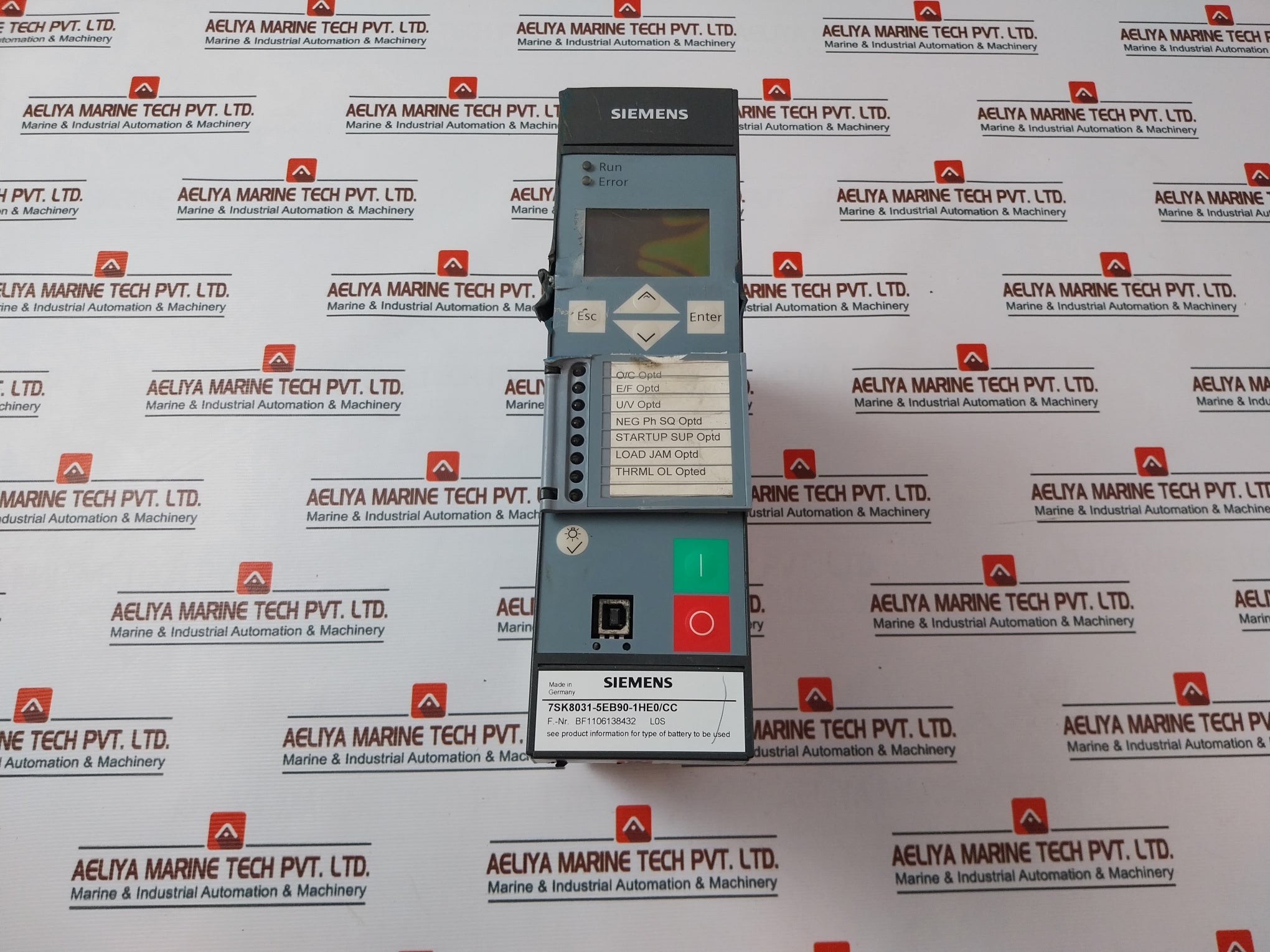 Siemens 7Sk8031-5Eb90-1He0/Cc Overcurrent Protection Relay 100V To 125V