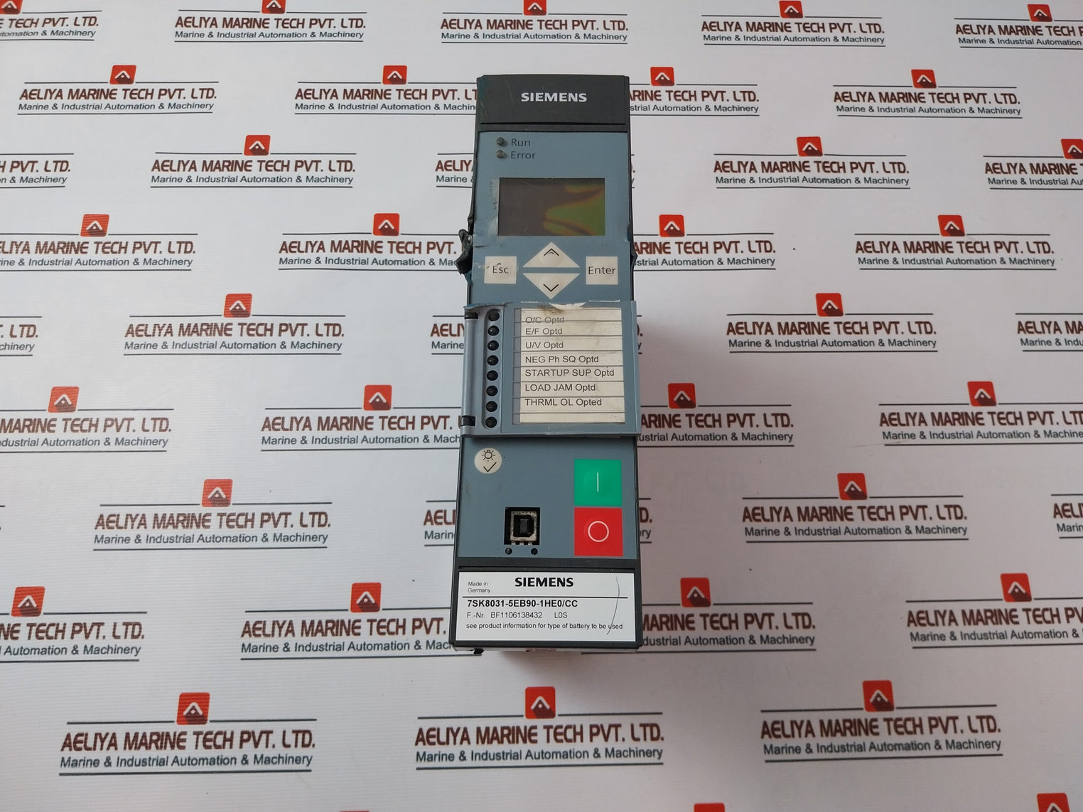 Siemens 7Sk8031-5Eb90-1He0/Cc Overcurrent Protection Relay 100V To 125V