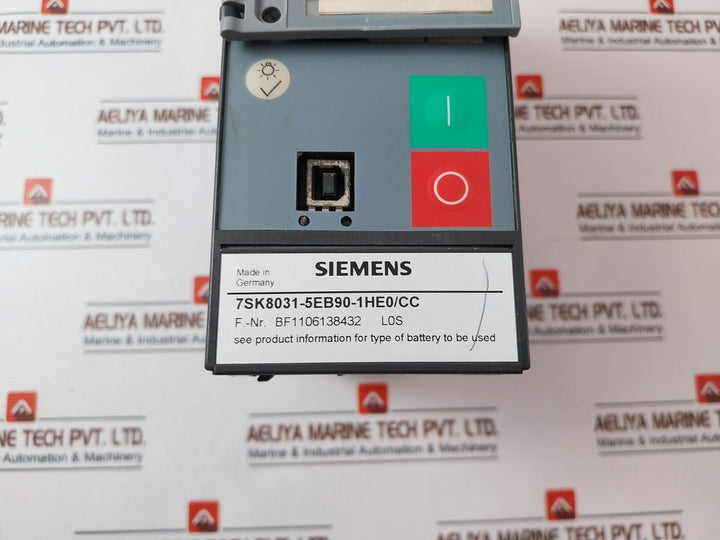 Siemens 7Sk8031-5Eb90-1He0/Cc Overcurrent Protection Relay 100V To 125V