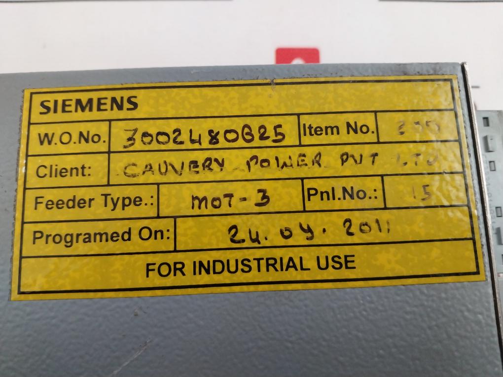 Siemens 7Sk8031-5Eb90-1He0/Cc Overcurrent Protection Relay 5A/240V Ac