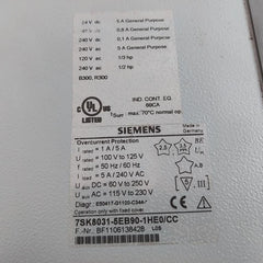 Siemens 7Sk8031-5Eb90-1He0/Cc Overcurrent Protection Relay 5A/240V Ac