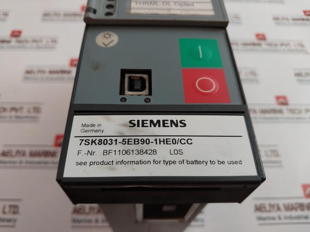 Siemens 7Sk8031-5Eb90-1He0/Cc Overcurrent Protection Relay 5A/240V Ac