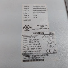 Siemens 7Sk8031-5Eb90-1He0/Cc Overcurrent Protection Relay C73334-a1-a81-1